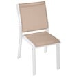 HESPERIDE - Chaise de jardin empilable "Essentia" lin & blanc en aluminium traité époxy - vignette