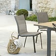 HESPERIDE - Chaise de jardin empilable "Axant" wengé & praline en aluminium traité époxy - vignette