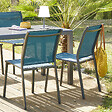 HESPERIDE - Chaise de jardin empilable "Essentia" bleu canard & graphite en aluminium traité époxy - vignette