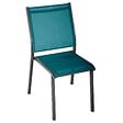 HESPERIDE - Chaise de jardin empilable "Essentia" bleu canard & graphite en aluminium traité époxy - vignette