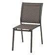 HESPERIDE - Chaise de jardin empilable "Essentia" wengé & praliné aluminium et texaline - vignette