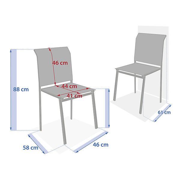 HESPERIDE - Chaise de jardin empilable "Essentia" wengé & praliné aluminium et texaline - large