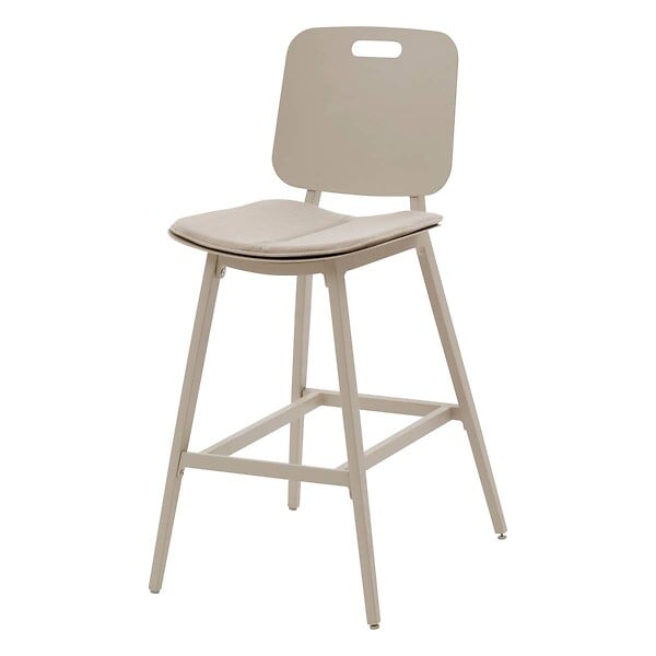 HESPERIDE - Lot de 2 chaises hautes de jardin "Terzano" argile & beige aluminium - large