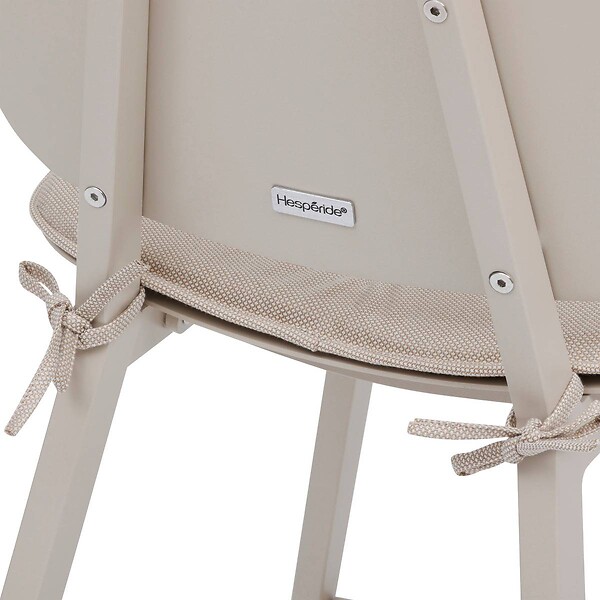 HESPERIDE - Lot de 2 chaises hautes de jardin "Terzano" argile & beige aluminium - large