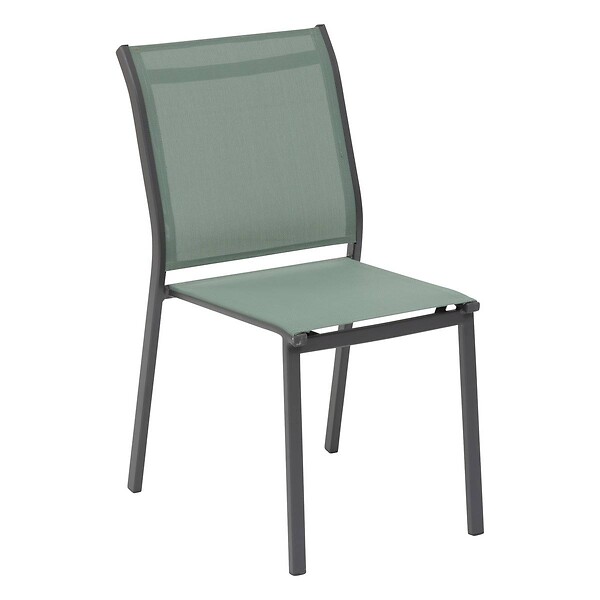HESPERIDE - Chaise "Essentia" empilable vert olive & graphite - large