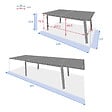 HESPERIDE - Table extensible rectangulaire alu Lin/Blanc Pavane - 8/12 places - Hespéride - vignette