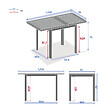 HESPERIDE - Table de jardin extensible "Folya" en aluminium lin et argile traité époxy 4 places - vignette