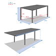 HESPERIDE - Table extensible rectangulaire en verre Piazza 8/12 places Gris anthracite - Hespéride - vignette