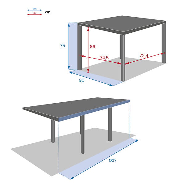 HESPERIDE - Table extensible carrée alu Piazza 4/8 places Graphite - Hespéride - large