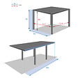HESPERIDE - Table extensible carrée alu Piazza 4/8 places Graphite - Hespéride - vignette