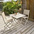 HESPERIDE - Table de jardin pliante carrée "Azua" argile 2 places en aluminium traité en epoxy - vignette