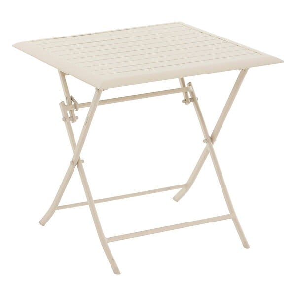 HESPERIDE - Table de jardin pliante carrée "Azua" argile 2 places en aluminium traité en epoxy - large