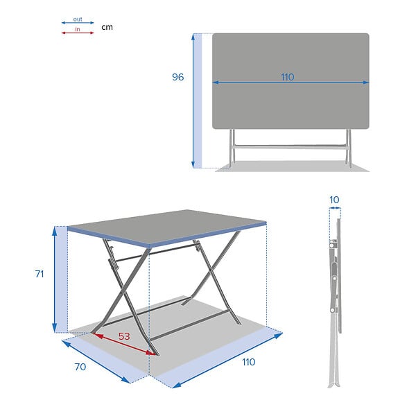 HESPERIDE - Table de jardin rectangle Greensboro 110 x 70 cm Argile - Hespéride - large