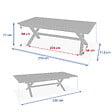 HESPERIDE - Table de jardin extensible "Axiome" effet bois lin & argile 12 places en aluminium - vignette