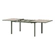 HESPERIDE - Table de jardin "Dilors" effet bois lin & vert laurier 10 places en aluminium - vignette