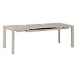 HESPERIDE - Table de jardin extensible "Évasion" effet bois lin & argile 8 places lates en aluminium - vignette
