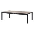 HESPERIDE - Table de jardin extensible "Évasion" effet bois honey & graphite 14 places lates en aluminium - vignette