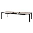 HESPERIDE - Table de jardin extensible "Évasion" effet bois honey & graphite 14 places lates en aluminium - vignette