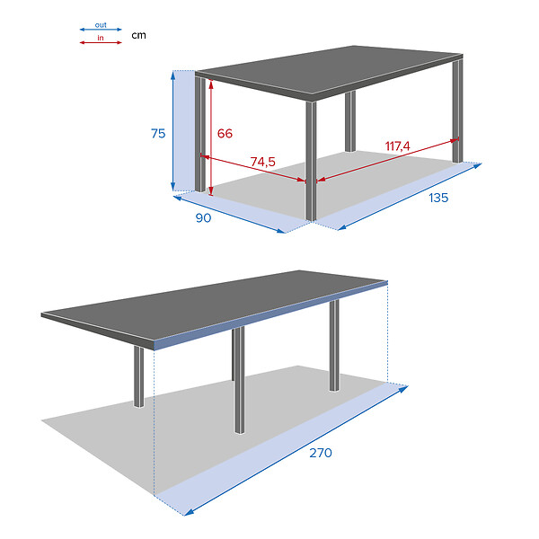 HESPERIDE - Table de jardin extensible "Piazza" argile 10 places en aluminium traité en epoxy - large