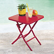 HESPERIDE - Table d'appoint de jardin carrée "Greensboro" groseille 40x40cm en acier traité époxy - vignette