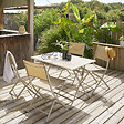 HESPERIDE - Table de jardin pliante carrée "Azua" argile 4 places en aluminium traité en epoxy - vignette