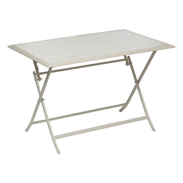 HESPERIDE - Table de jardin pliante carrée "Azua" argile 4 places en aluminium traité en epoxy - large