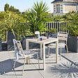 HESPERIDE - Table de jardin "Évasion" effet bois lin & argile 2 places lates en aluminium - vignette