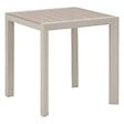 HESPERIDE - Table de jardin "Évasion" effet bois lin & argile 2 places lates en aluminium - vignette