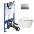 VILLEROY & BOCH - ViConnect Pro S Pack WC bâti Villeroy & Boch + WC Swiss Aqua Technologies + abattant SoftClose + plaque (VICONBREVIS-2CH) - vignette