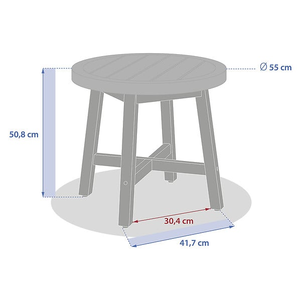 HESPERIDE - Table d appoint de jardin ronde "Papouasie" 55 x 50,8cm en acacia - large