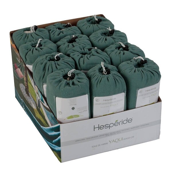 HESPERIDE - Toile de hamac "Yaqui" vert jade 307x80cm en coton - large
