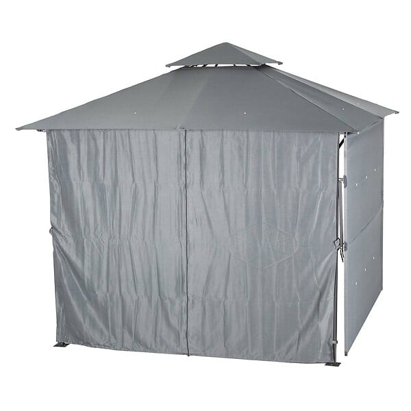 HESPERIDE - Rideaux pour tonnelle "Amalya" ardoise 3x3m en polyester - large