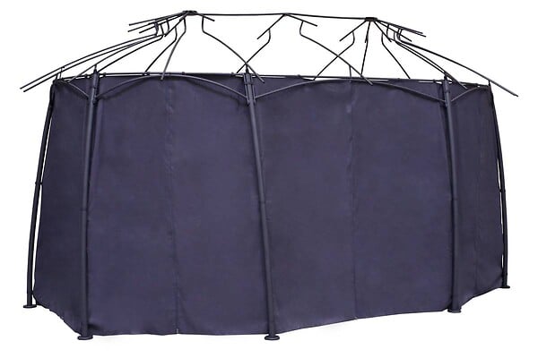 HESPERIDE - Rideaux pour tonnelle "Maldives" 5x3m en polyester ardoise - large