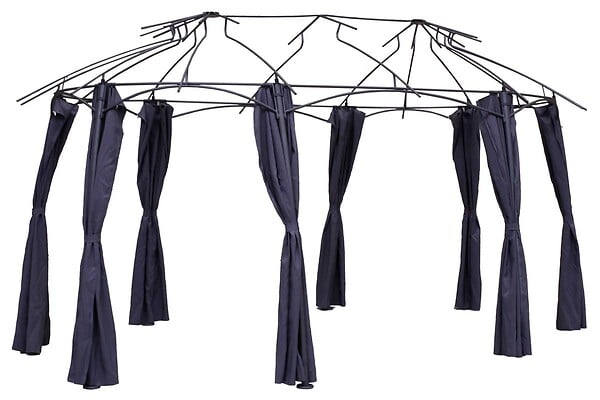 HESPERIDE - Rideaux pour tonnelle "Maldives" 5x3m en polyester ardoise - large