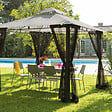 HESPERIDE - Rideaux moustiquaire pour tonnelle "Fogo" 3x3m en polyester noir - vignette