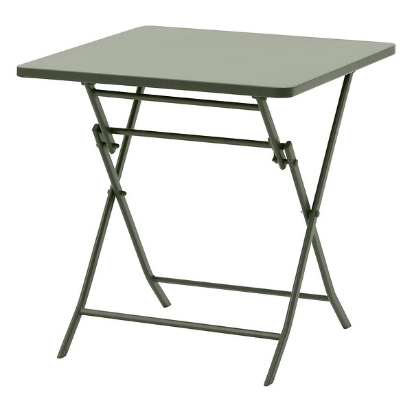 HESPERIDE - Table de jardin pliante carrée "Greensboro" vert laurier 2 places en acier - large