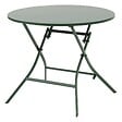 HESPERIDE - Table de jardin pliante ronde "Greensboro" vert olive 4 places en acier - vignette