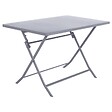 HESPERIDE - Table de jardin pliante rectangulaire "Greensboro" gris quartz 4 places en acier traité époxy - vignette