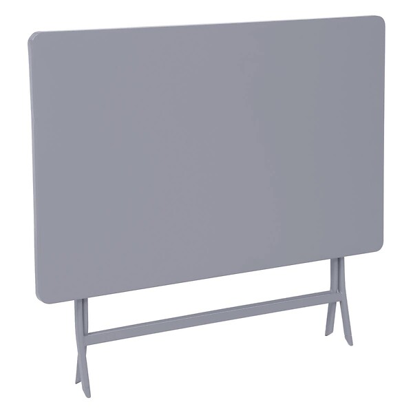 HESPERIDE - Table de jardin pliante rectangulaire "Greensboro" gris quartz 4 places en acier traité époxy - large