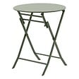 HESPERIDE - Table de jardin pliante ronde Greensboro vert laurier 2 places en acier - vignette