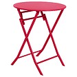 HESPERIDE - Table de jardin pliante ronde "Greensboro" grenade 2 places en acier traité époxy - vignette