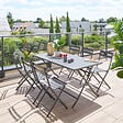 HESPERIDE - Table de jardin pliante rectangulaire "Greensboro" graphite 6 places en acier - vignette