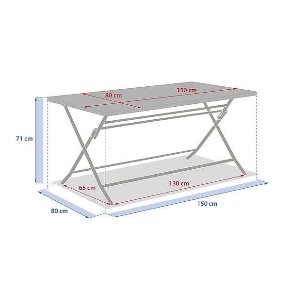 HESPERIDE - Table de jardin pliante rectangulaire "Greensboro" graphite 6 places en acier - large