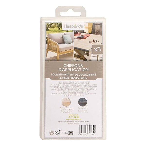 HESPERIDE - Lot de 3 chiffons d'application - large