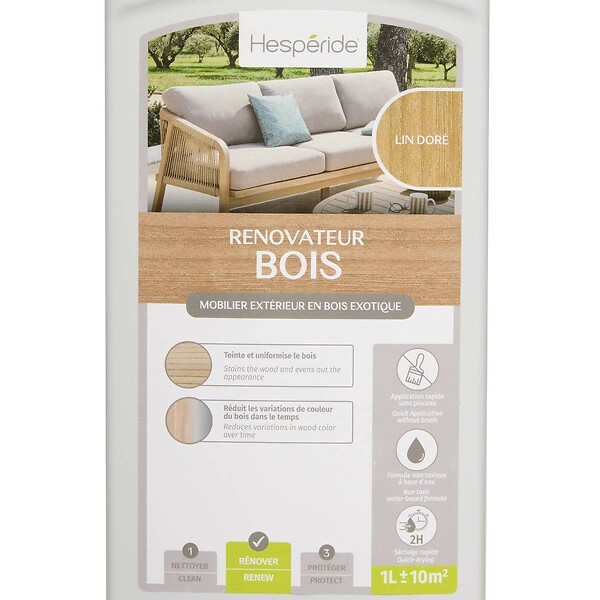 HESPERIDE - Rénovateur de couleur bois exotique finition Lin doré 1L - large