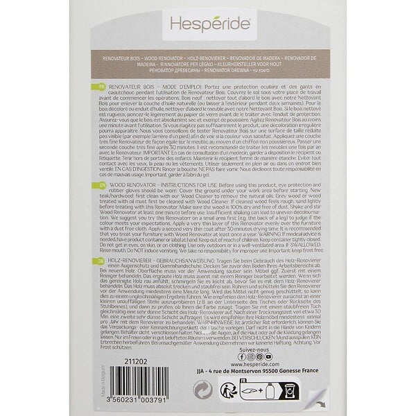 HESPERIDE - Rénovateur de couleur bois exotique finition Lin doré 1L - large