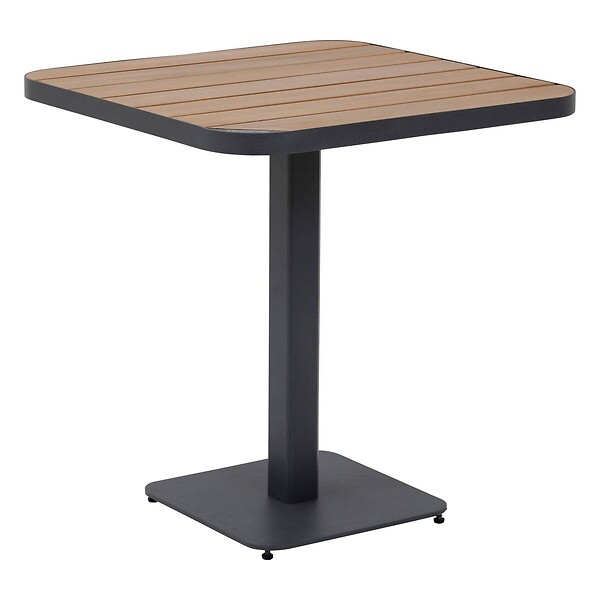 HESPERIDE - Table de jardin bistro "Tyla" acacia  & graphite en acier traité époxy - large
