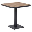 HESPERIDE - Table de jardin bistro "Tyla" acacia  & graphite en acier traité époxy - vignette