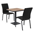 HESPERIDE - Table de jardin bistro "Tyla" acacia  & graphite en acier traité époxy - vignette