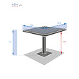HESPERIDE - Table de jardin bistro "Tyla" acacia  & graphite en acier traité époxy - vignette